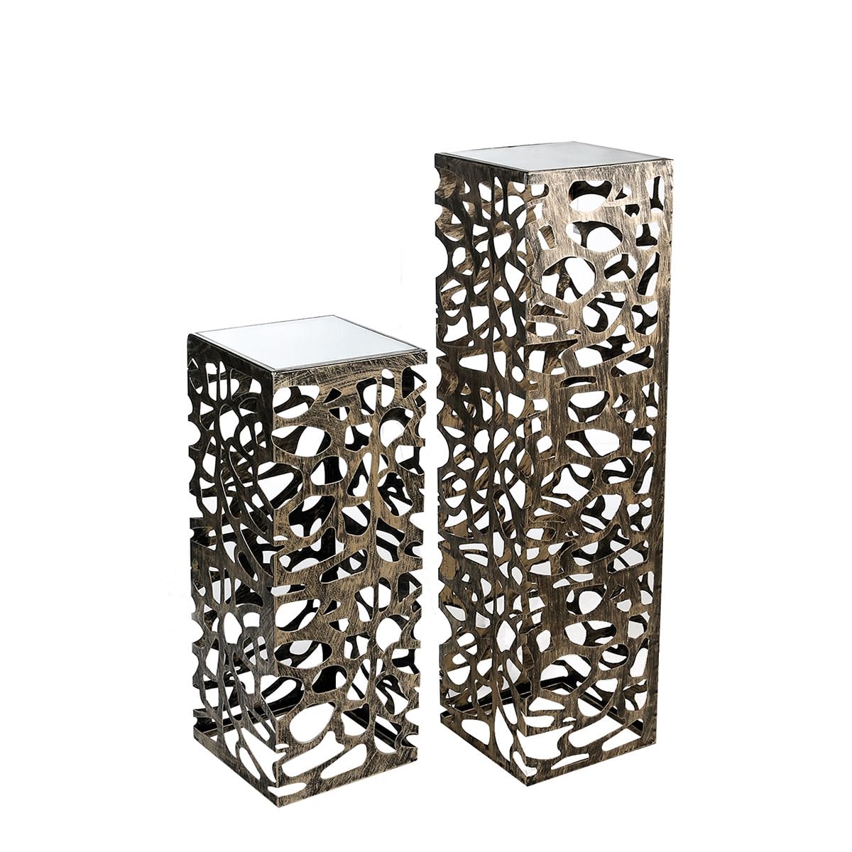Colonne en verre et métal bronze Casablanca Ellis h70cm l27cm