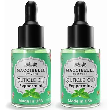 Cuticle Oil Heals Dry Cracked Cuticles 0.5 oz 2 Bottles Peppermint