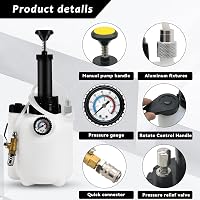 C Q CHANG QI Váltóolaj Szivattyú (3L) - Olajfeltöltő Rendszer 8 Alumínium Adapterrel - Folyadék Áttöltő Pumpa Nyomásmérővel 2