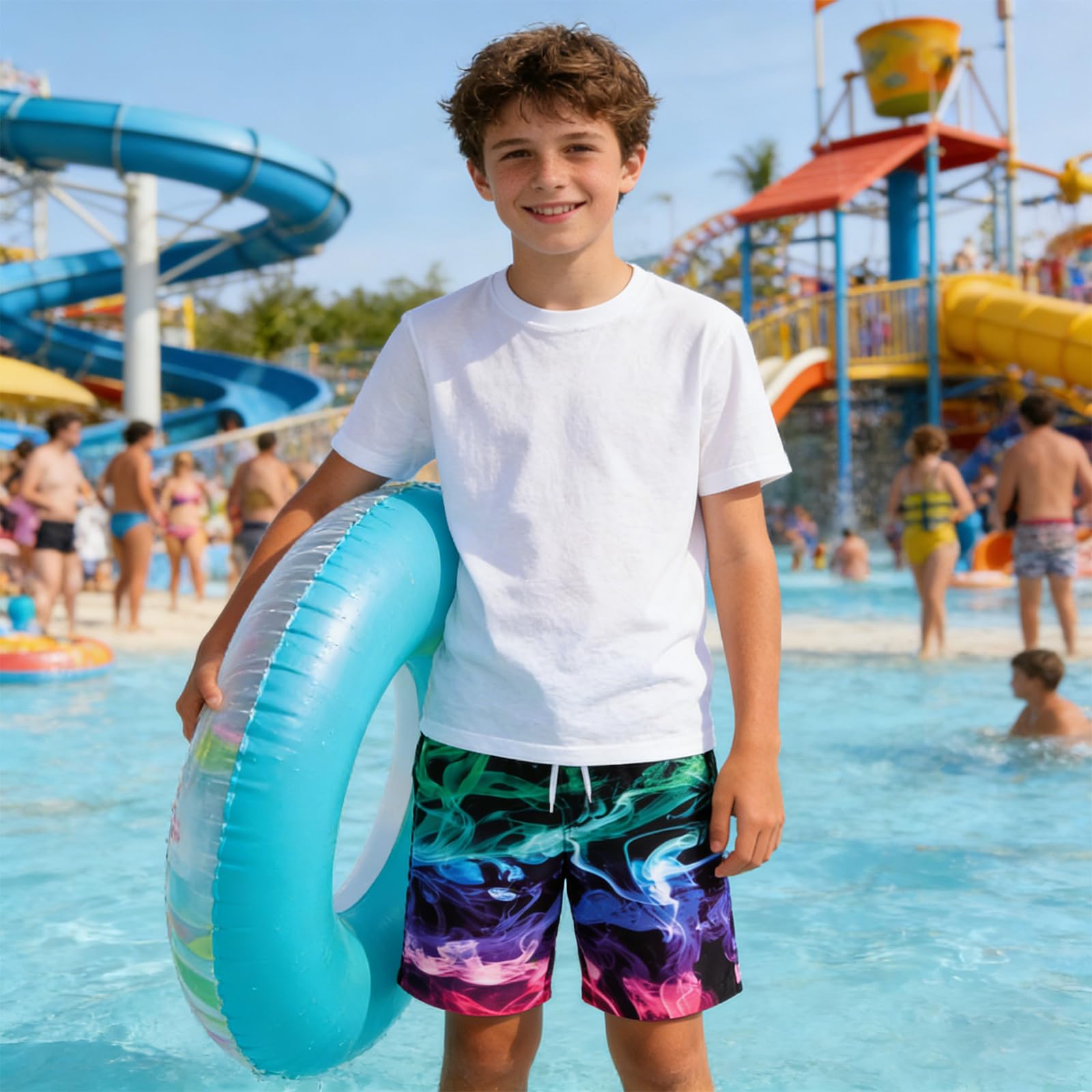 TUONROAD Jungen Badeshorts Lustig 3D Druck Schnell Trocknendes Badehosen mit Netzfutter Sommer Strand Kurze Hose 5-14 Jahre