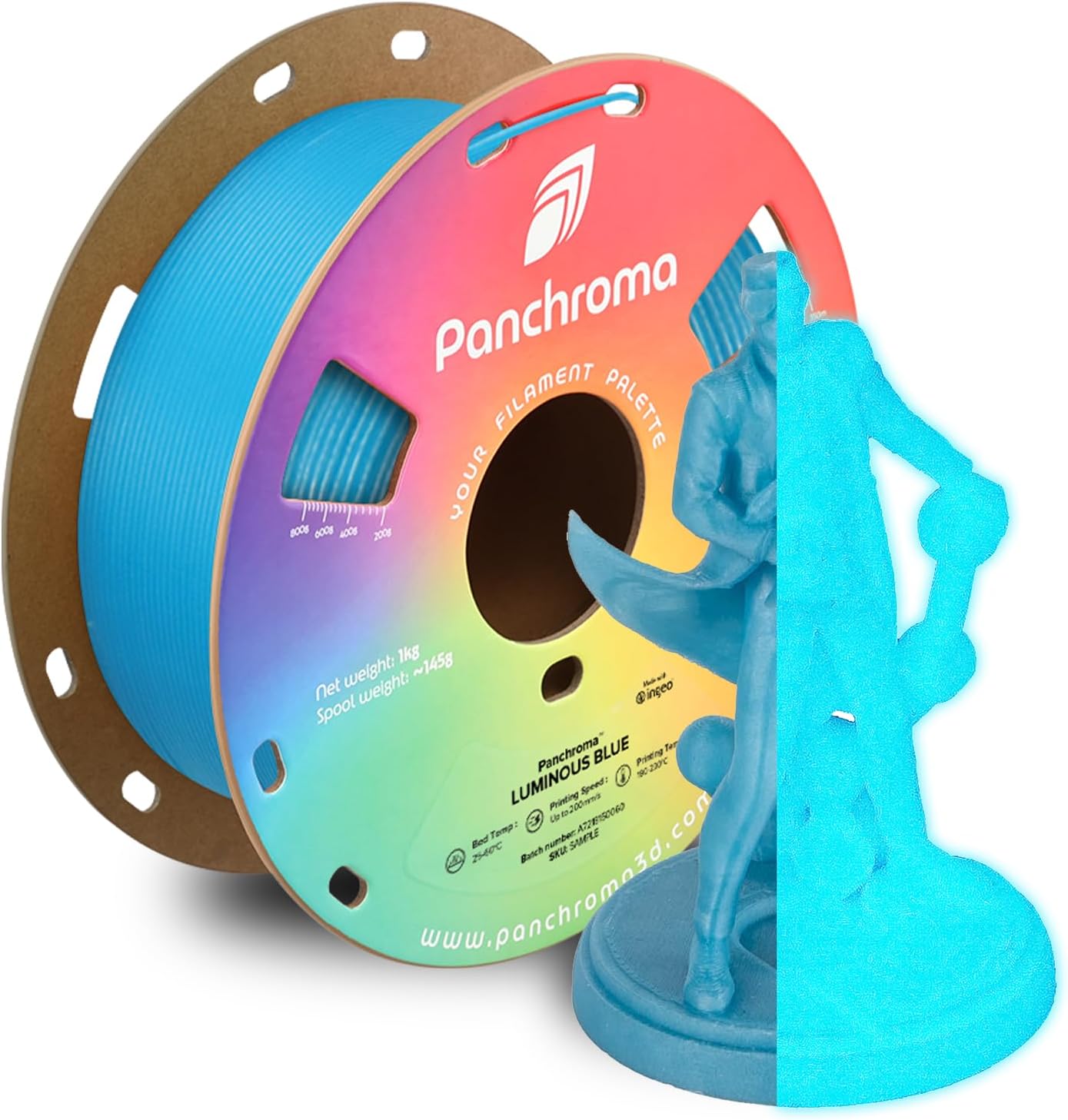 Polymaker Panchroma Luminous Blue swatch