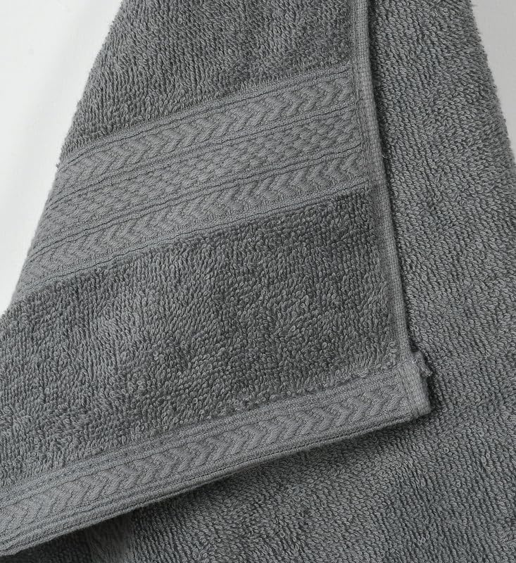 Image of Mafatlal Joy Bath Towel Large Size for Men - Pack of 2 | 58 x 29 inch | Soft Cotton | Quick Dry & Highly Absorbent | 450 GSM | Gray N Red