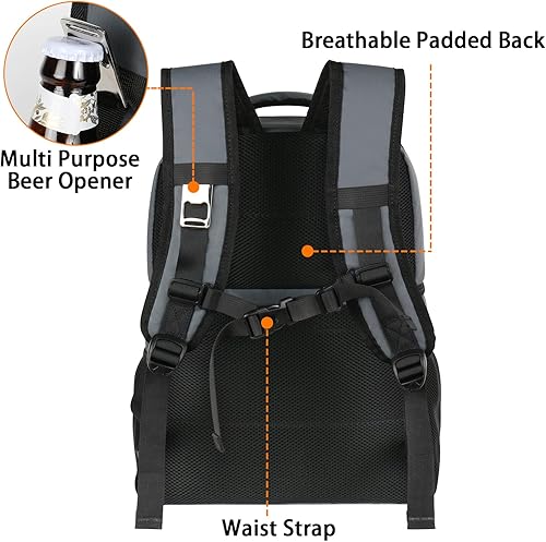 Miniatura 4 de MATEIN Mochila enfriadora, 26 latas, mochila térmica de almuerzo para hombres y mujeres, a prueba de fugas, de doble capa, mochila de almuerzo