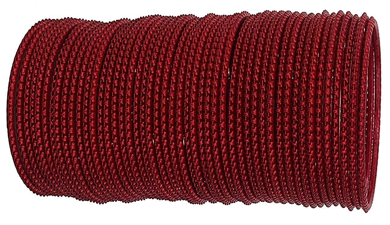 Oneness Plain Cutting And Glossy Metal Bangles Set On Occasion Of Party And Functions For Women And Girls- (Pack Of 48)_Maroon_2.6 (B08L259V23) Amazon Price History, Amazon Price Tracker