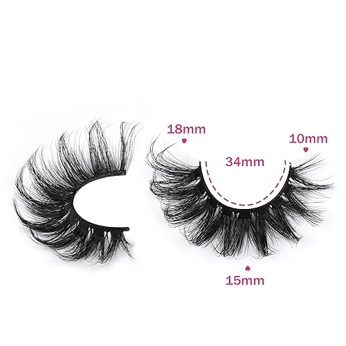 Vista 36 de Pestañas postizas de visón finas, pestañas postizas esponjosas rizadas en D, pestañas de visón sintético, 0.551 in, aspecto natural, pestañas