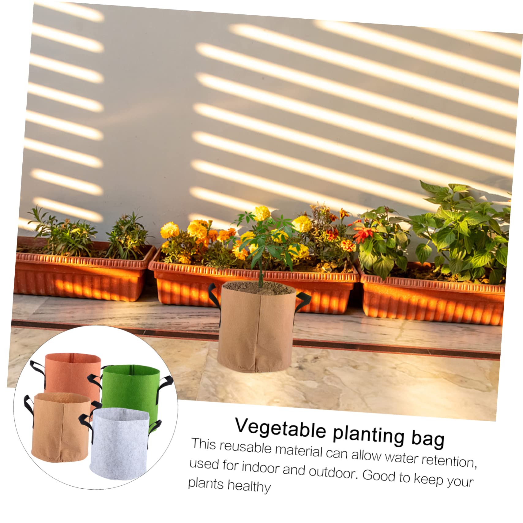 UKCOCO 2 Series Bolsa De Plantación De No Tejida Gruesa Y Transpirable para Jardín Bolsa para Almacenamiento De Plantas Y Exterior 4 Piezas*2