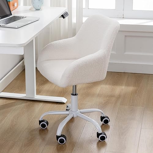 Miniatura 10 de DUOMAY Silla de escritorio para niños, silla de computadora tapizada colorida de piel sintética para niños y niñas, bonita silla giratoria de