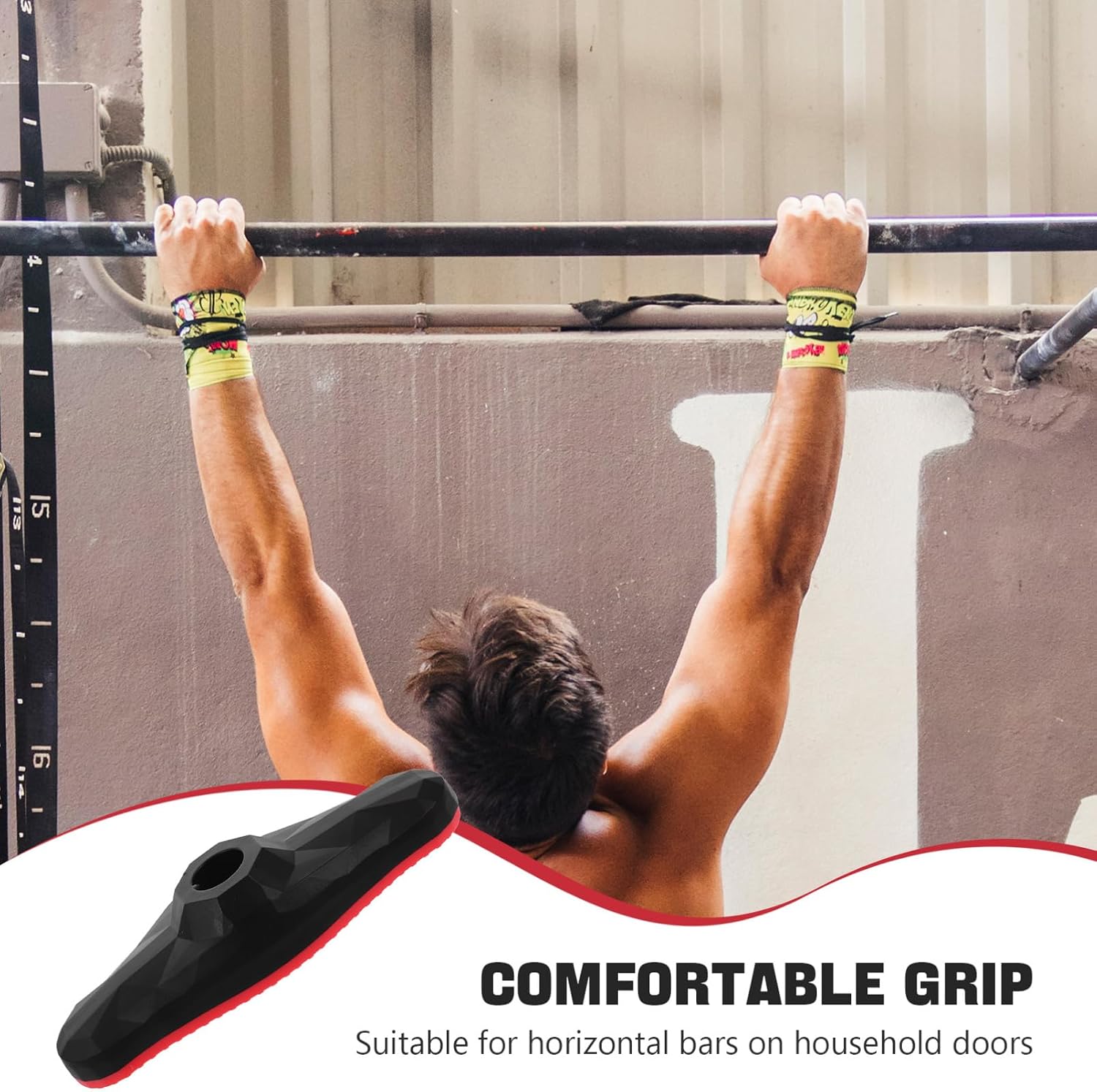 Mipcase Sports Equipment Cup Pull up Bar for Door Frame Easy Installation Stable Non- Grip Home Fitness Accessory Large Foot Plate Cups for Chin Ups and Strength Training