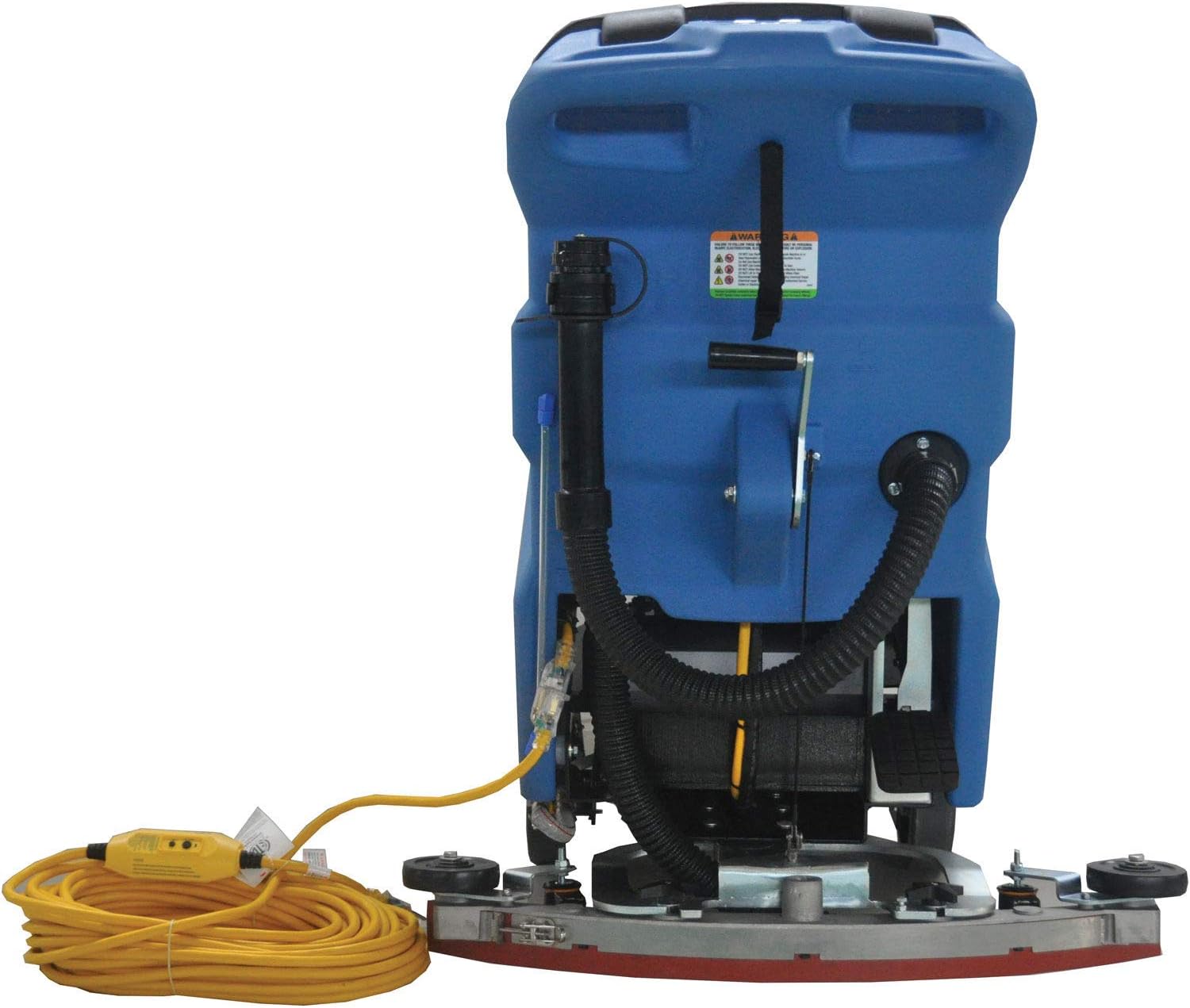 Global Industrial Commercial & Industrial Corded Electric Walk-Behind Auto Floor Scrubber, 18" Cleaning Path, 12 Gallon Solution Tank, 15 Gallon Recovery Tank