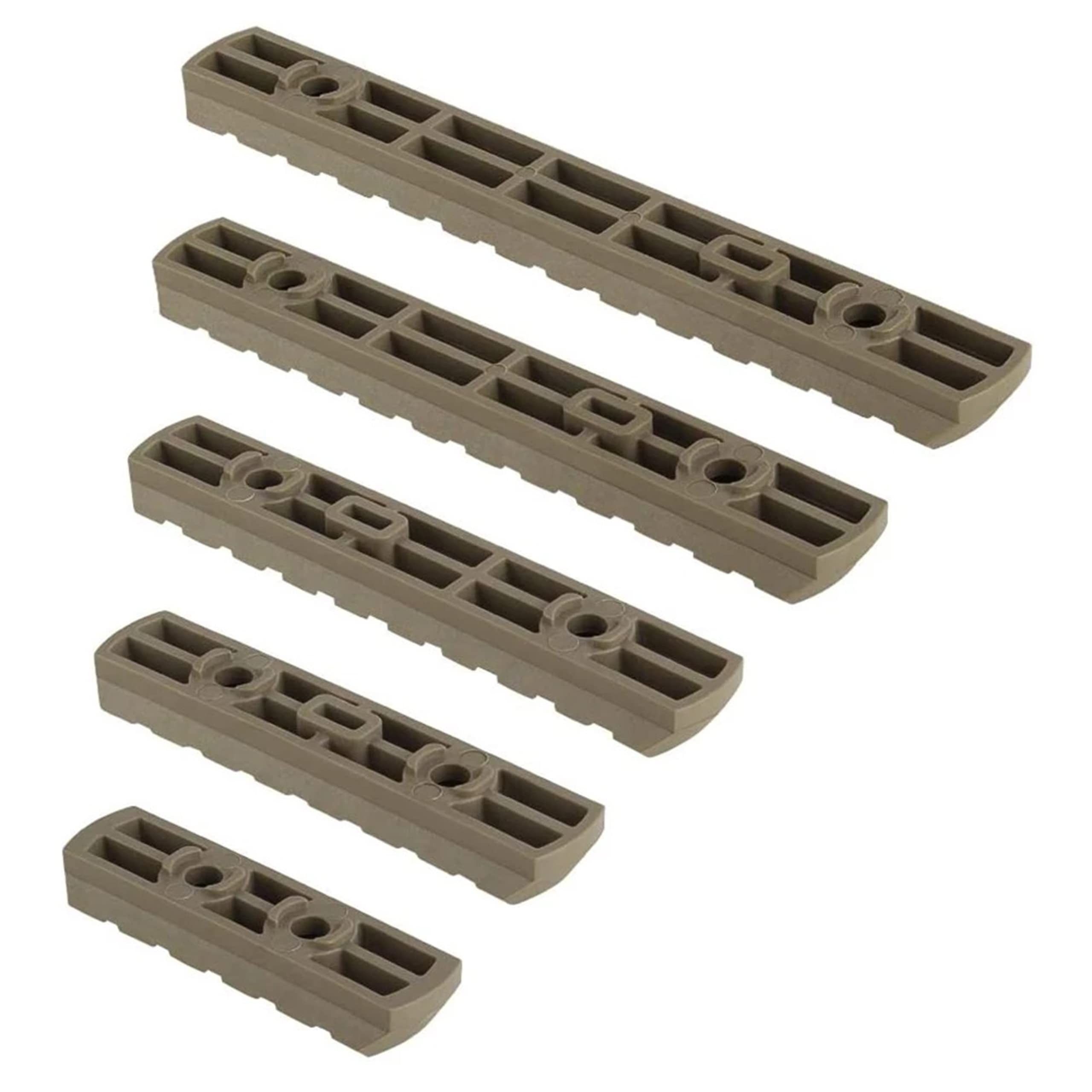 Szyna Picatinny Pack 5 brązowych szyn + śruby Mlok i klucz Airsoft do karabinu 20/21 mm taktyczny adapter Weaver akcesoria pistolet myśliwski wizjer paintball ręka Keymod
