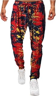 Men's Casual Trousers, Camouflage Outdoor Tactical Training Trousers, Military Tactical Jogging Bottoms, Stretch Breathable Outdoor Trousers, Regular Fit, Comfortable Long Trousers, Red 1, 3XL