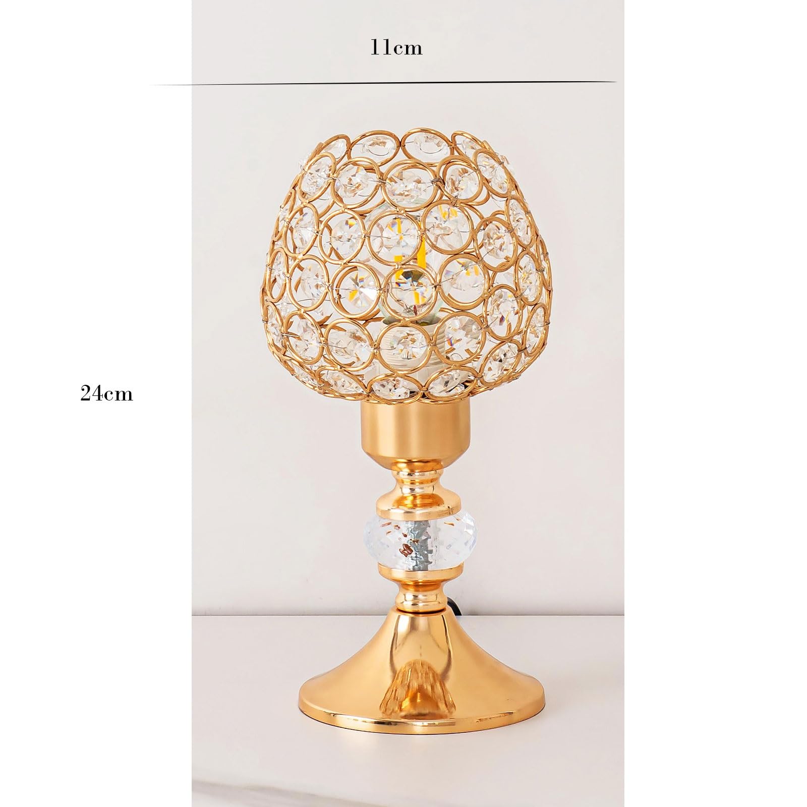 Lampka biurkowa Kryształowa lampa stołowa, oświetlenie nocne, atmosfera sypialni Lampka nocna