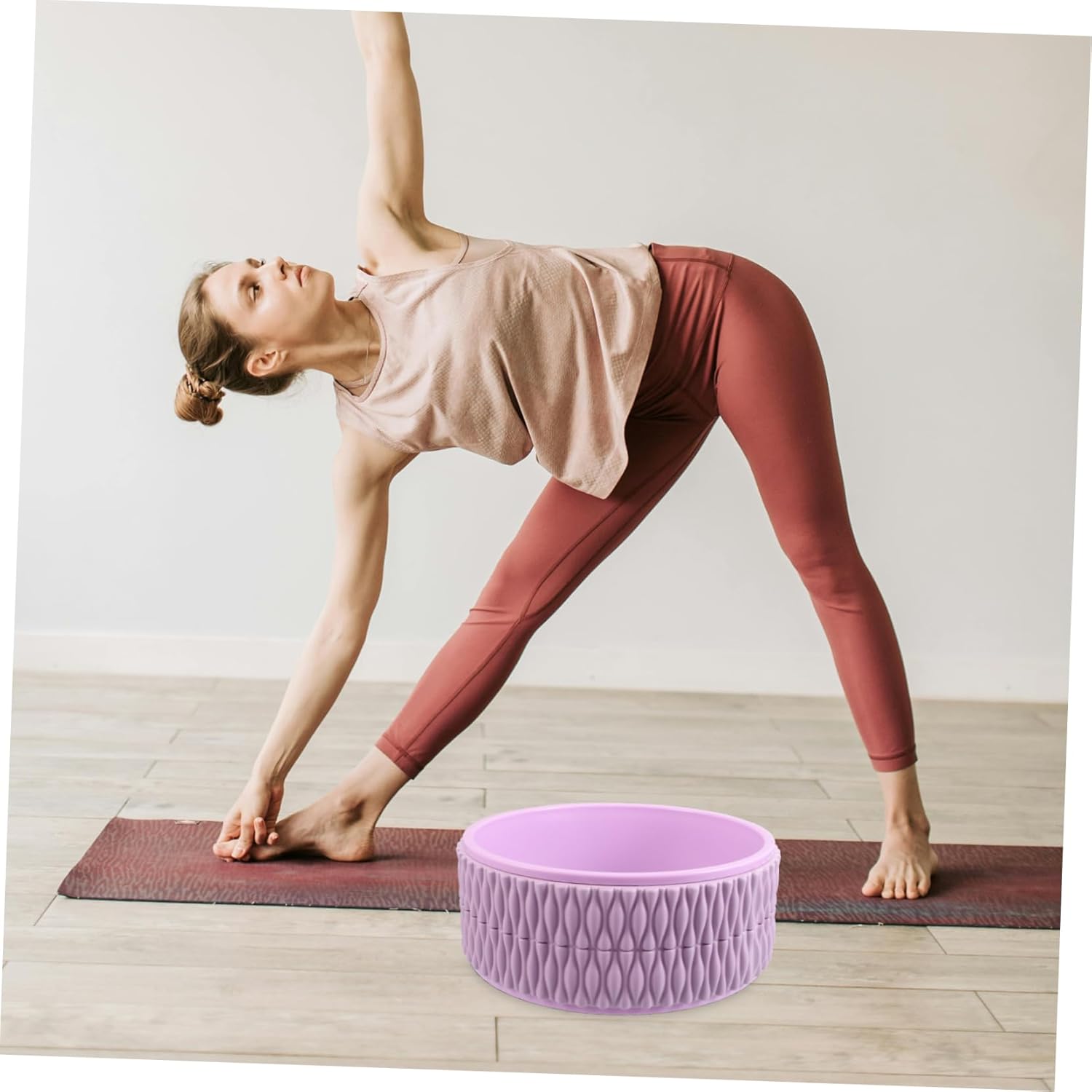 Milisten Yoga Wheel for Back Stretching and Massage High-Density EVA Equipment for Yoga Fitness Training Suitable for Men and Women for Deep Tissue Relief and Flexibility Exercises