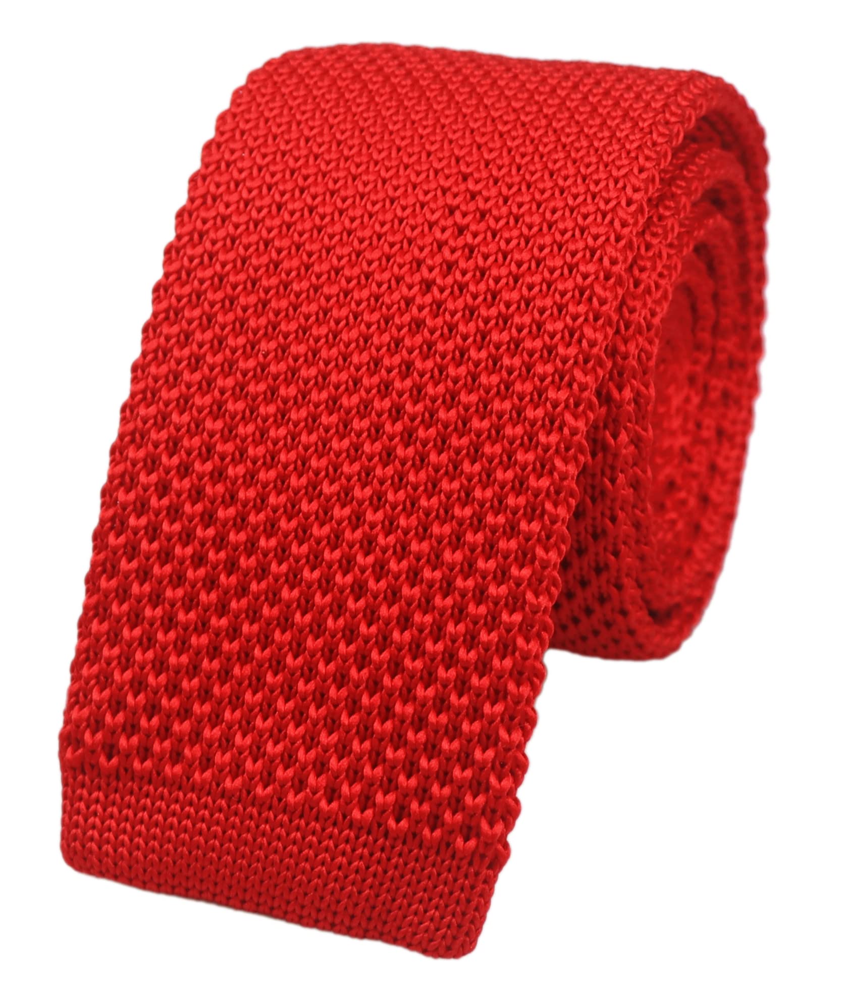 Corbata de algodón formal elegante vintage de color sólido para hombre, Hot Red
