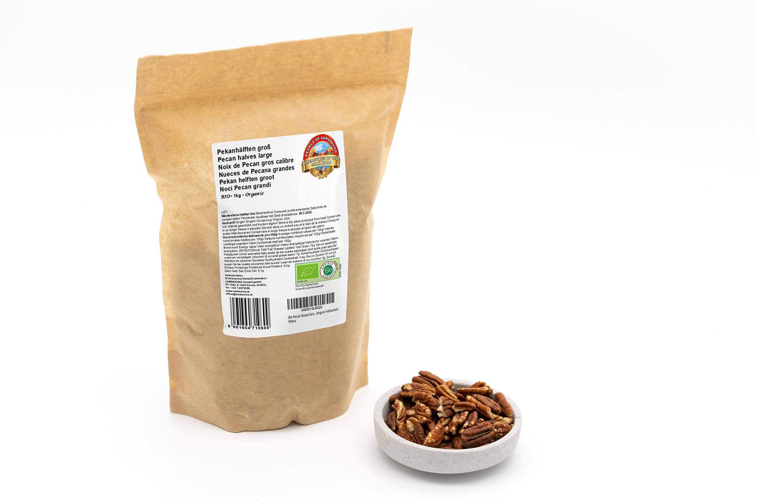 Mezze Pecan Jumbo Bio - 1kg - Extra Large - Non Tostate e Non Salate - Cibo Crudo