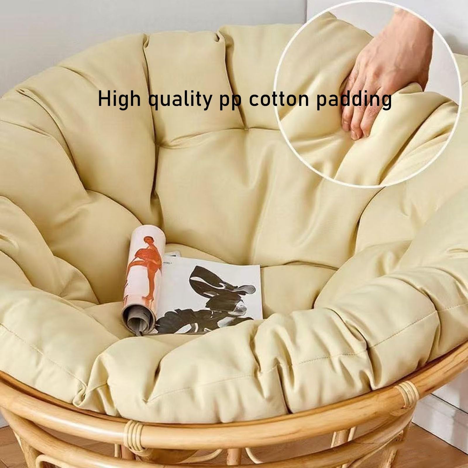 Okrągła poduszka na patio na zewnątrz 30 x 30 cm wiklinowa poduszka na krzesło, miękka, wygodna poduszka do siedzenia, na meble ogrodowe, krzesło huśtawkowe i stylowa