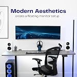 VIVO Full Motion Ultrawide Monitor Wall Mount, Fits Ultra-Wide Screens up to 49 inches and 44 lbs, Tilt and Swivel Arm, Black, MOUNT-VW01M