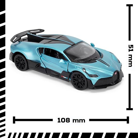 Bugatti Divo 1:43 Scale Die-Cast Model Car - French Racing Blue | Detailed Collectors Edition Diecast | Official Licensed Product