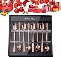 Vista 13 de YDware - Juego de cucharas de té helado de mango largo, cucharas doradas de cambio gradual de 7.87 pulgadas, cucharas de cóctel de acero inoxidable