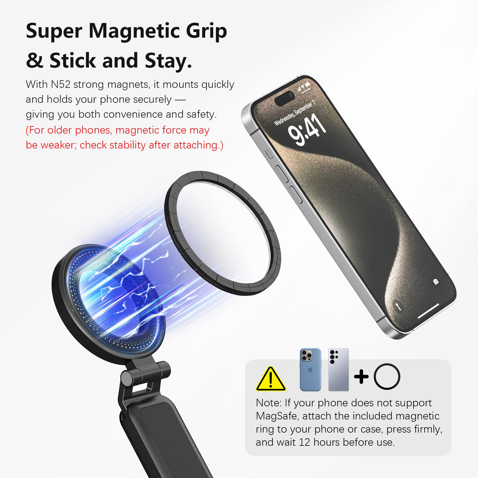 AMAZEAR 3-in-1 Selfie Stick Treppiede Magnetico con Telecomando Wireless