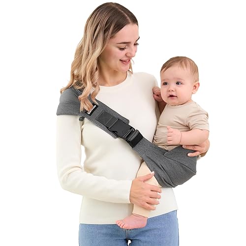 Transportador de cabestrillo para niños pequeños, algodón de primera calidad, expandible y ergonómico, talla única, ideal para 6-48 meses (11-44