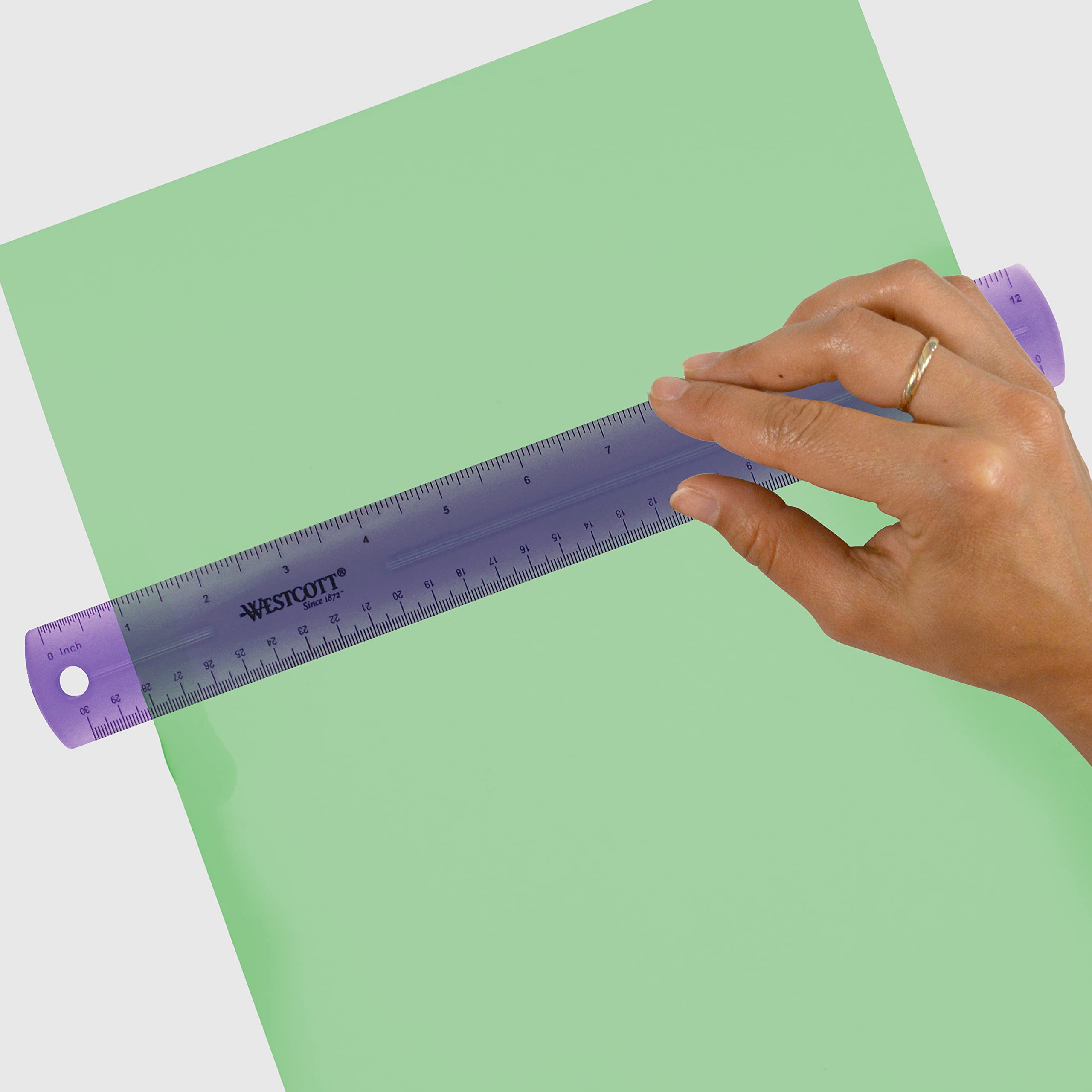 Westcott Jeweltone Kunststoff-Lineal, 30,5 cm violett