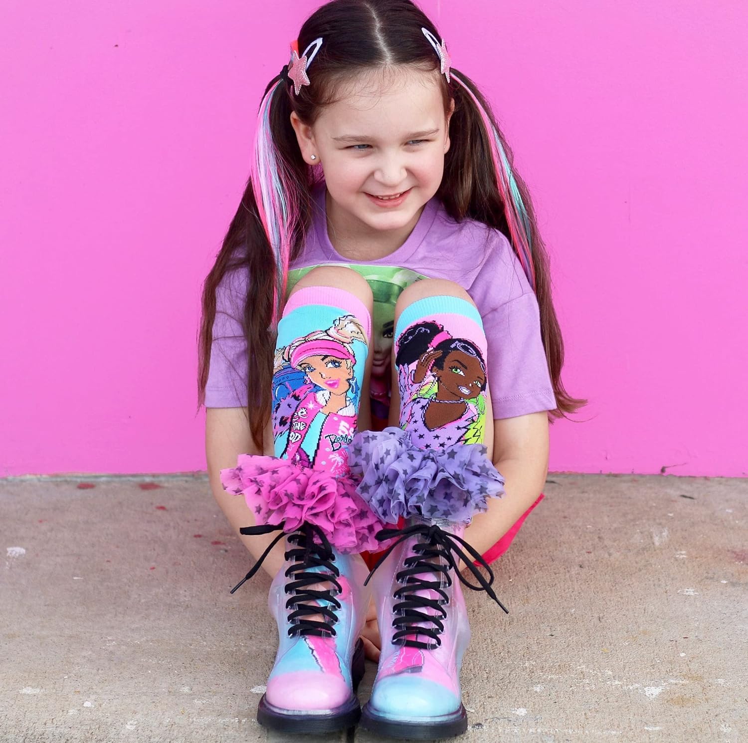 SAMVARDHAN Frock Girl Knee-High Socks 3D Design Printed with Cute Colorful Socks for kids School Girl, Soft,Super Comfortable - Age of 3 to 12 Years - Image 4 thumbnail