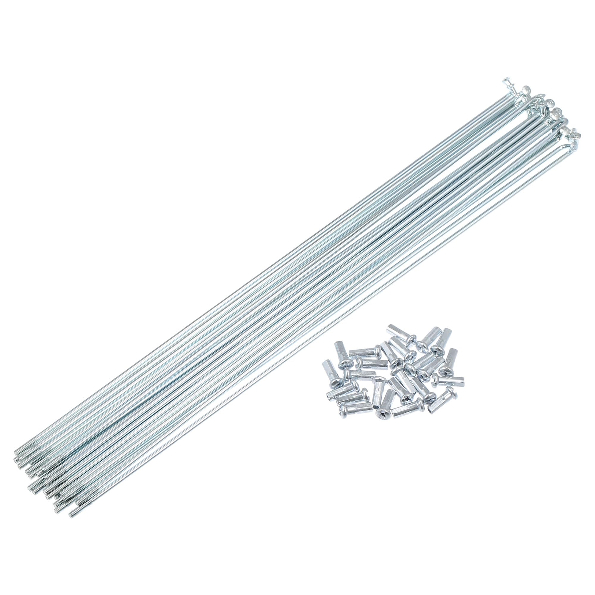 X AUTOHAUX 24pcs 13G J Bend Bike Galvanized Spokes 10.47" Spokes with Nipples