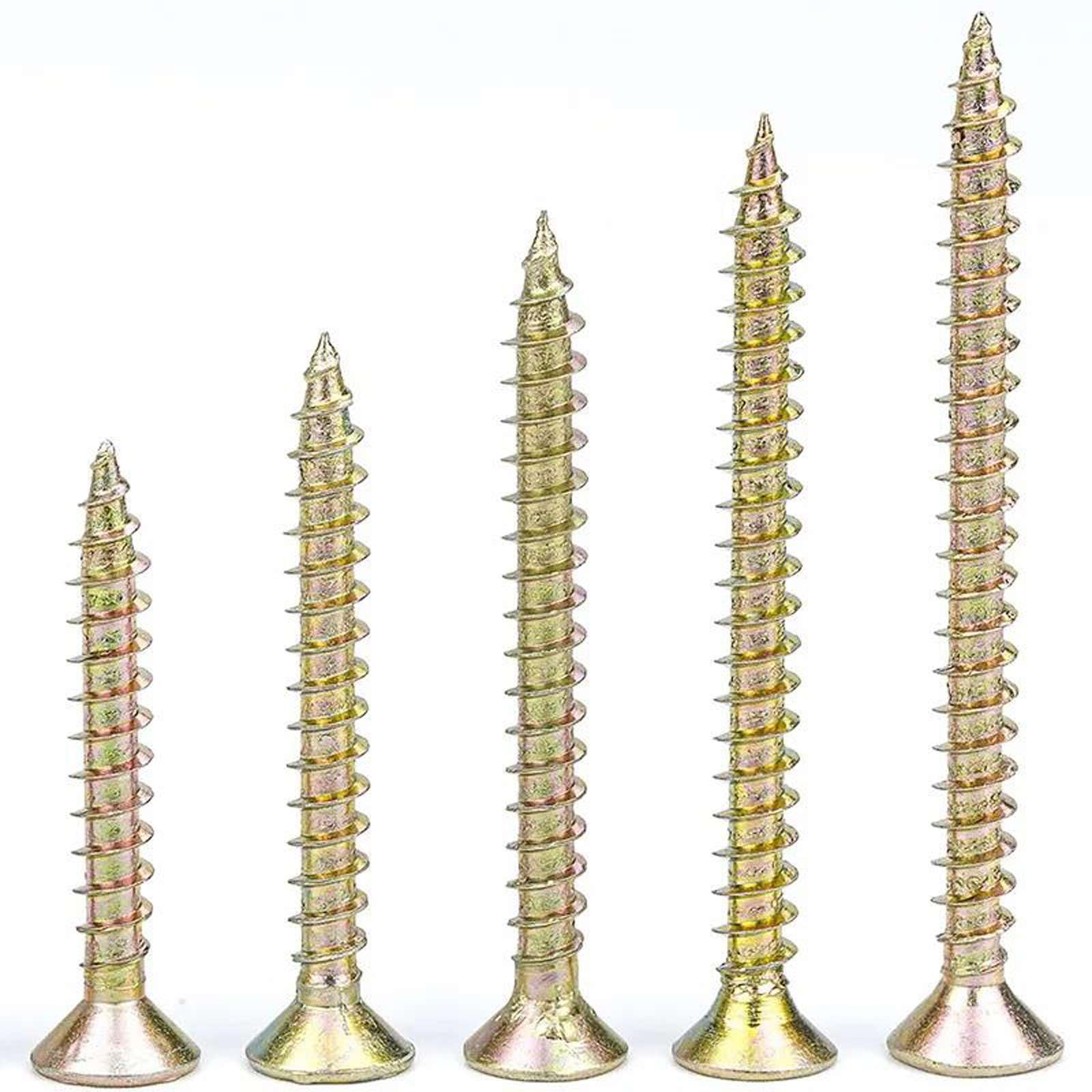 200Pcs Boîte Fraisé Croix Autotaraudeuse Vis Fixe Vis Croisée Vis à Clous en Panneau de Fibres de Bois zinguées colorées