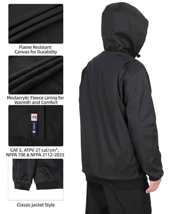 BOCOMAL FR Jackets Heavyweight Stretch Canvas Modacrylic Fleece Lined CAT3 by BOCOMAL - Used condition - Image 4
