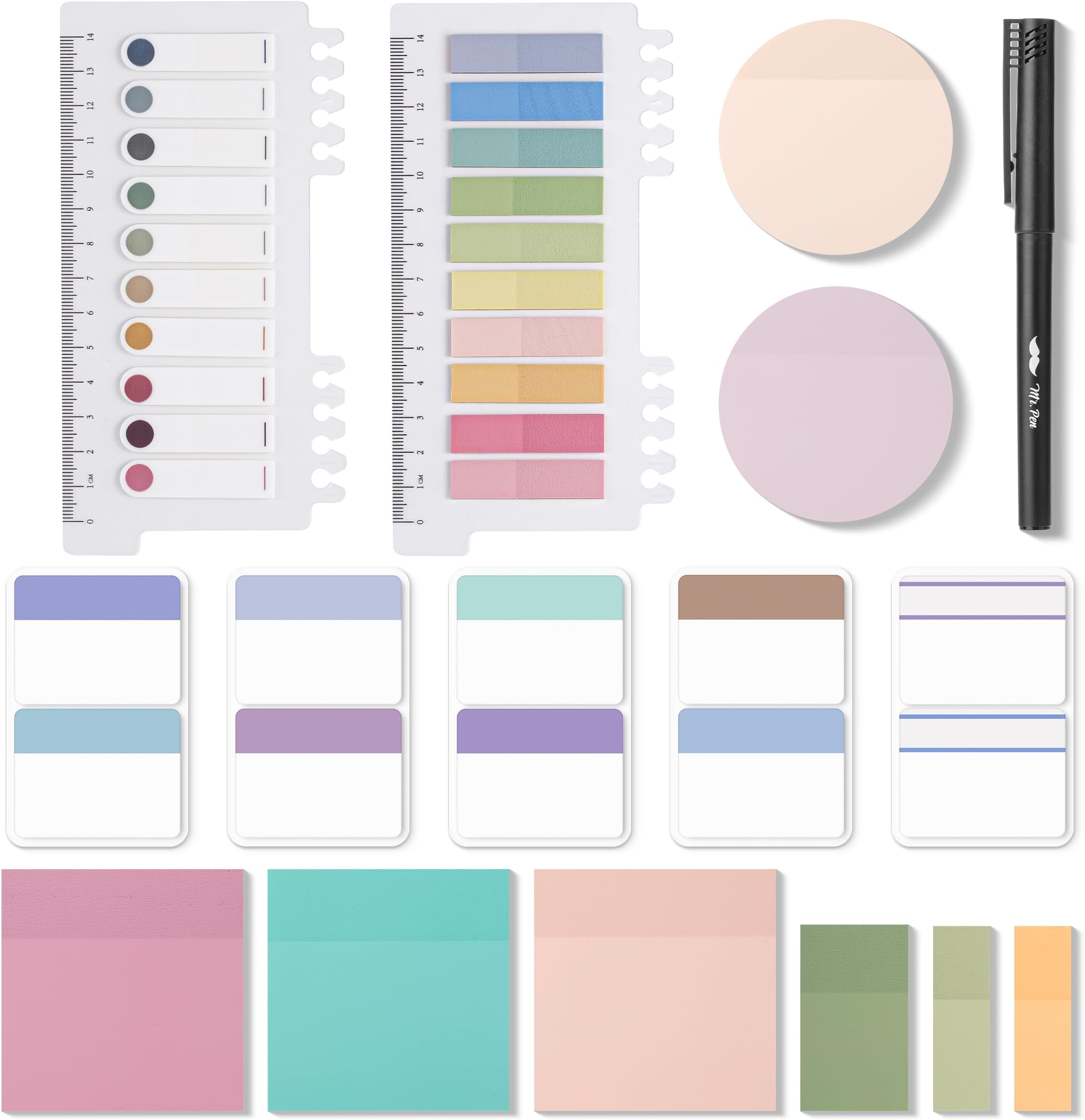 Mr. Pen- Transparent Sticky Notes Set, 1000 Sheets, Transparent Sticky Notes Tabs with Marker Pen for Bible Study, Office, School, Planning, Journaling & Organization