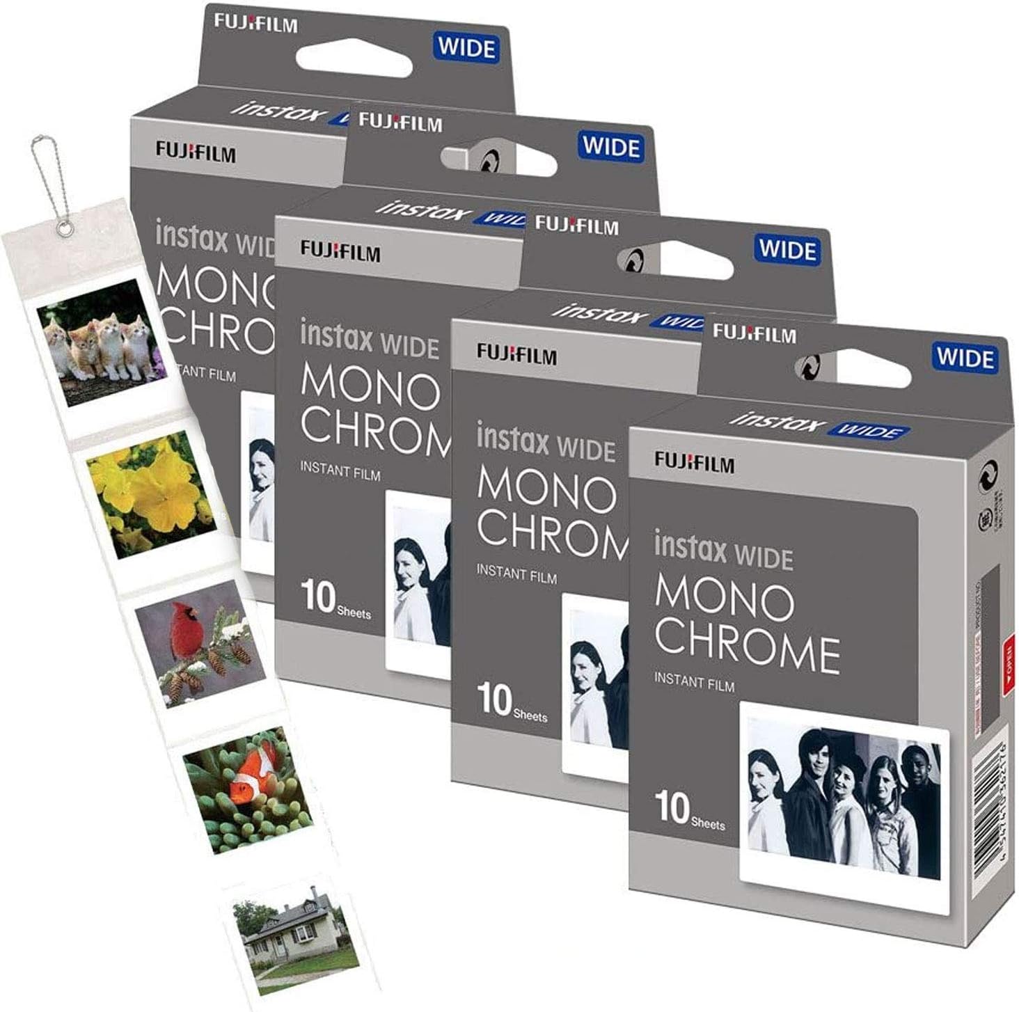 Fujifilm Instax WIDE Monochrome Film 40 Pack + FREE Compatible Wall Album