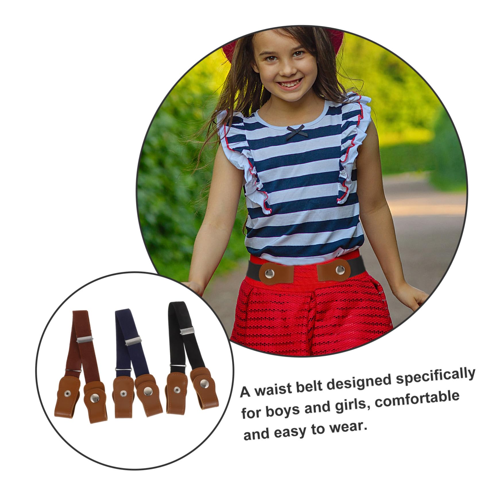 PACKOVE cinturon infantil cinturón para cinturones de niños para niñas cinturón elástico para jeans niños con hebilla vestidos PU