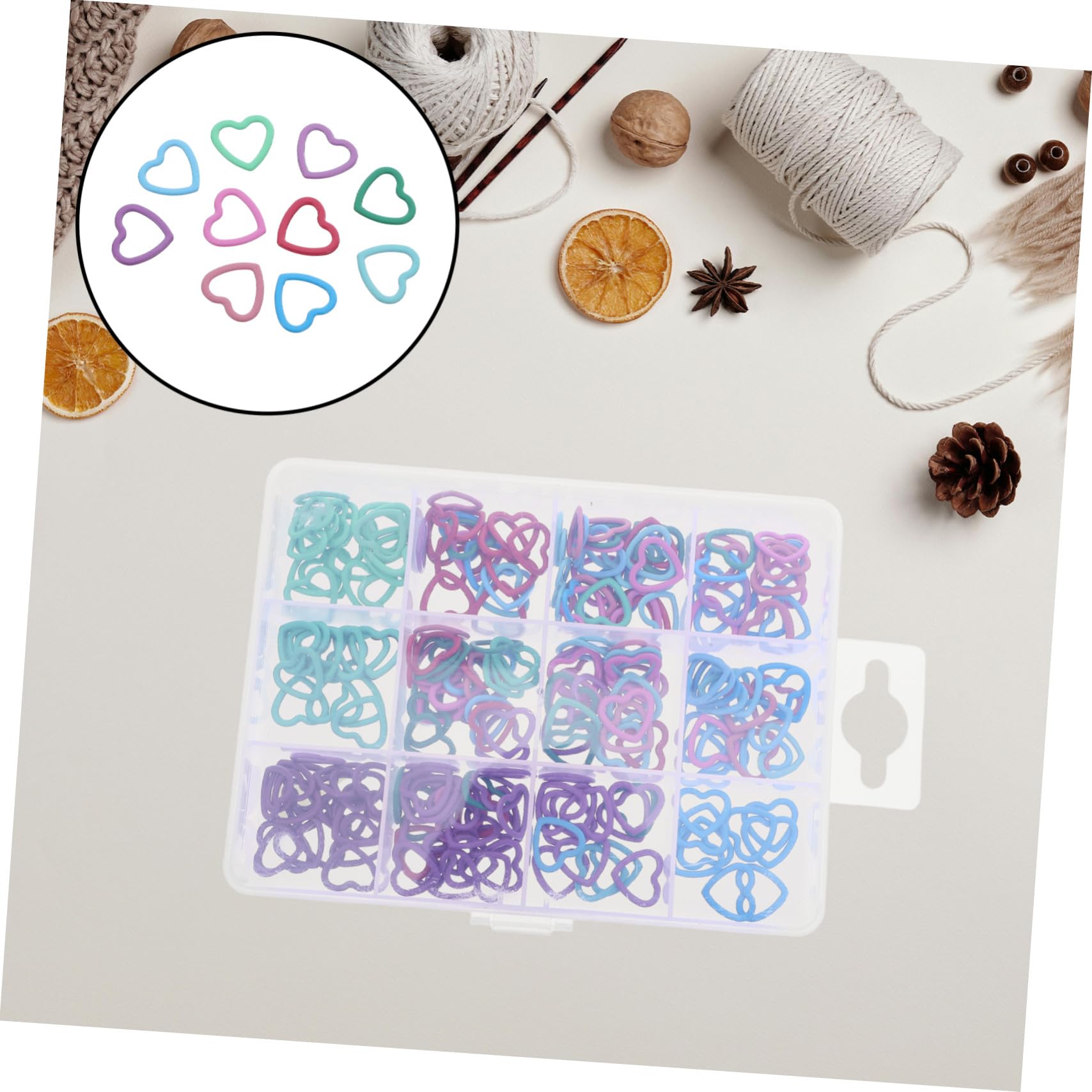 AUTSUPPL 240 Piezas Marcadores de Punto Corazón Metálicos Duraderos para Crochet y Tejer Clips Removibles Bloqueo Fácil para Proyectos DIY Manualidades
