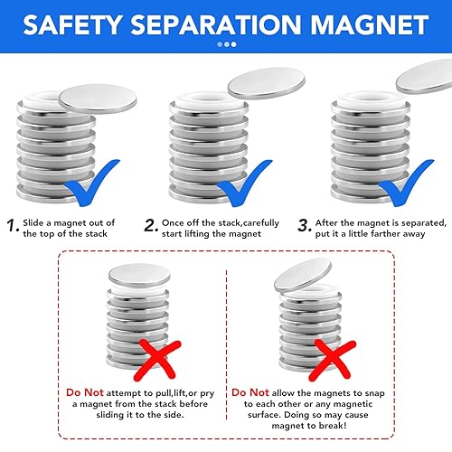 Miniatura 4 de Imanes de disco de neodimio superfuertes con adhesivo de doble cara, potentes imanes permanentes de tierras raras. Imanes para nevera, bricolaje,