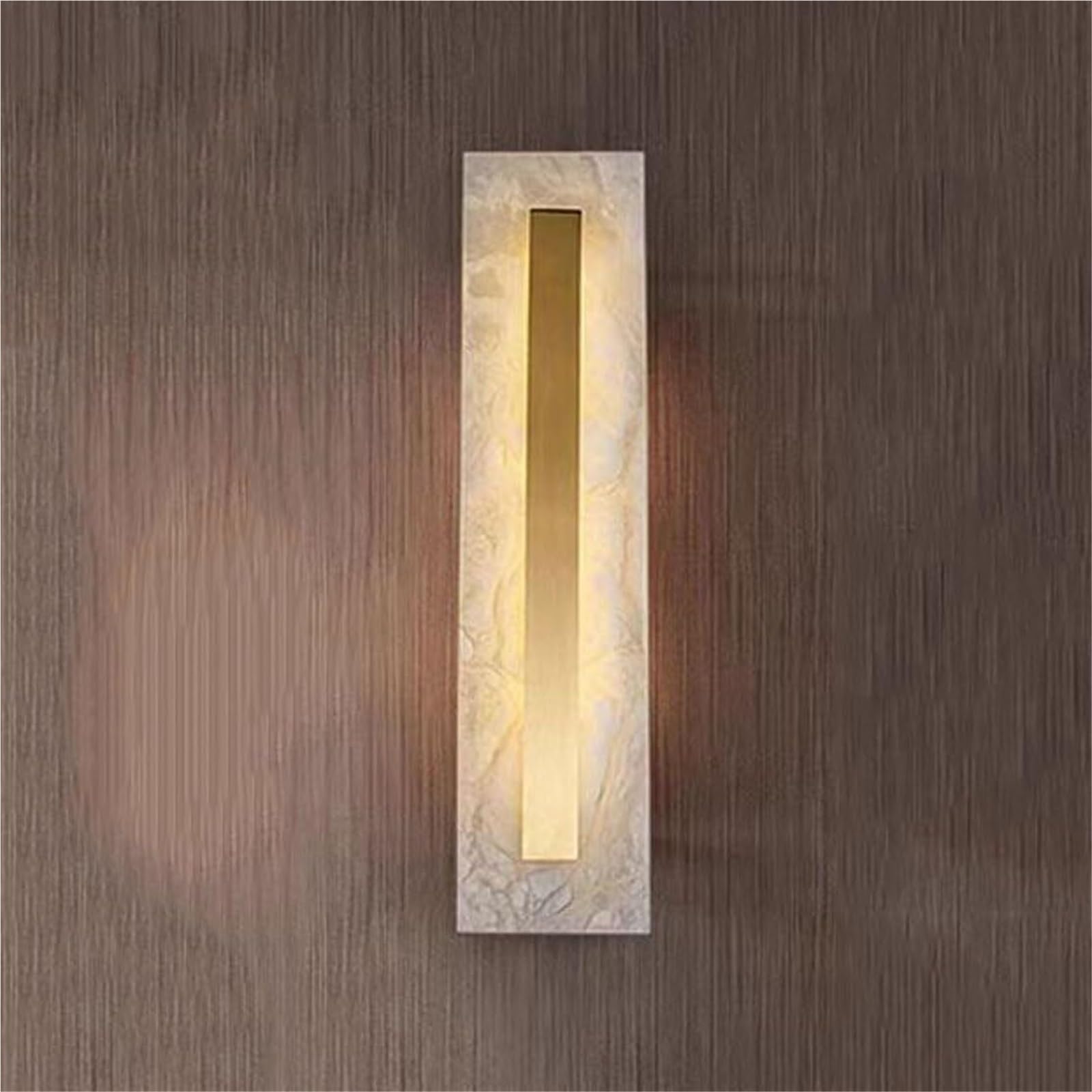 Modern Oval/Rectangular Wall Sconce Minimalist Brass Frame with Alabaster Wall Light Fixture for Living Room Bedroom Hallway Hotel Foyer Decorative Lighting(Rectangular)