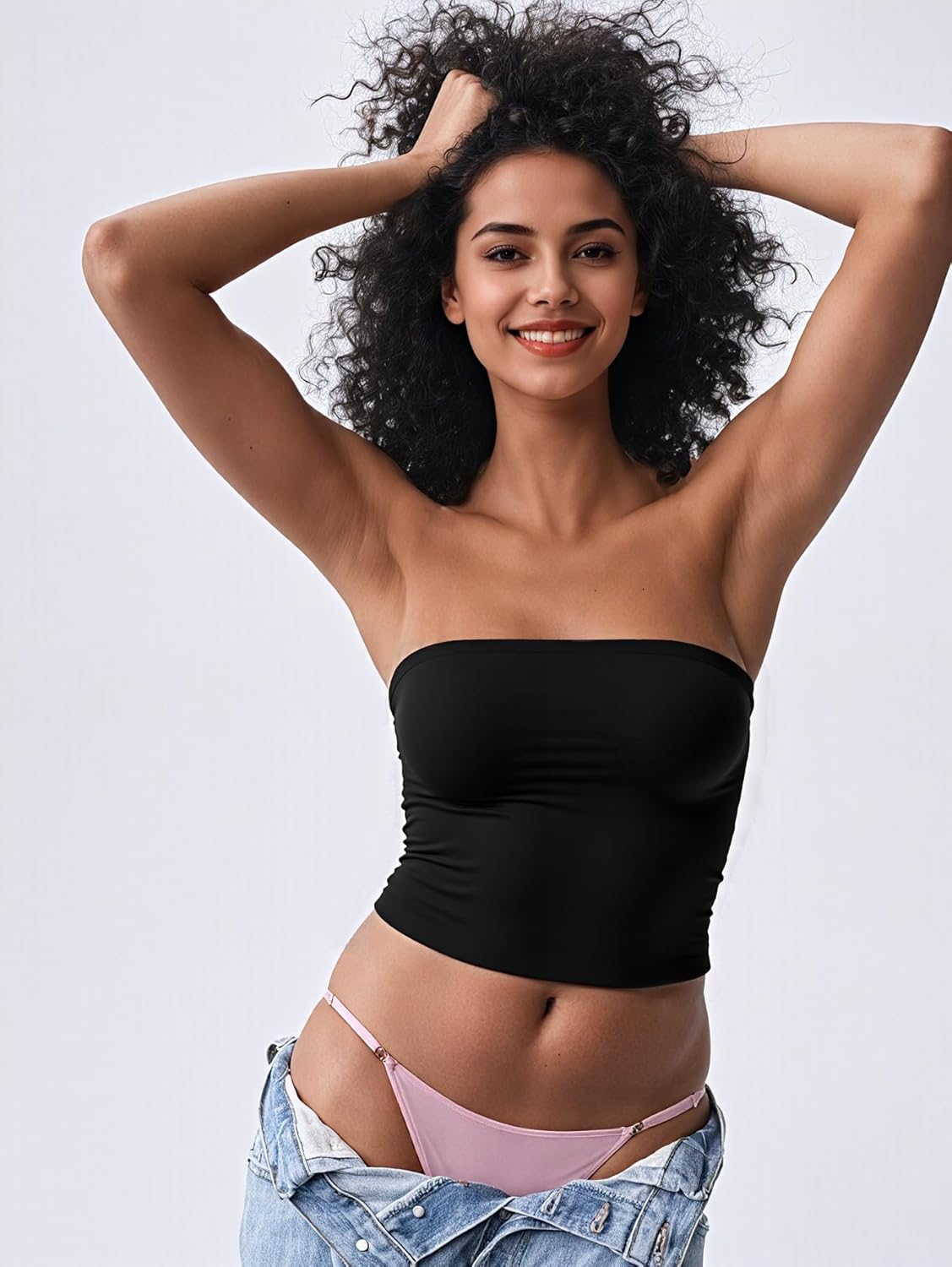 Women’s Strapless Bandeau Tube Top – Stretchy Slim Fit Crop Tank Top, Sexy Basic Casual Camisole for Summer Layering - Image 5