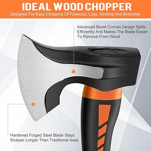 Miniatura 4 de Mazo Divisor de Madera de 15" - 2.5 lb. Mazo Divisor, Hacha de Campamento para Leña, Mango Antideslizante que Absorbe Impactos - Hacha Divisora