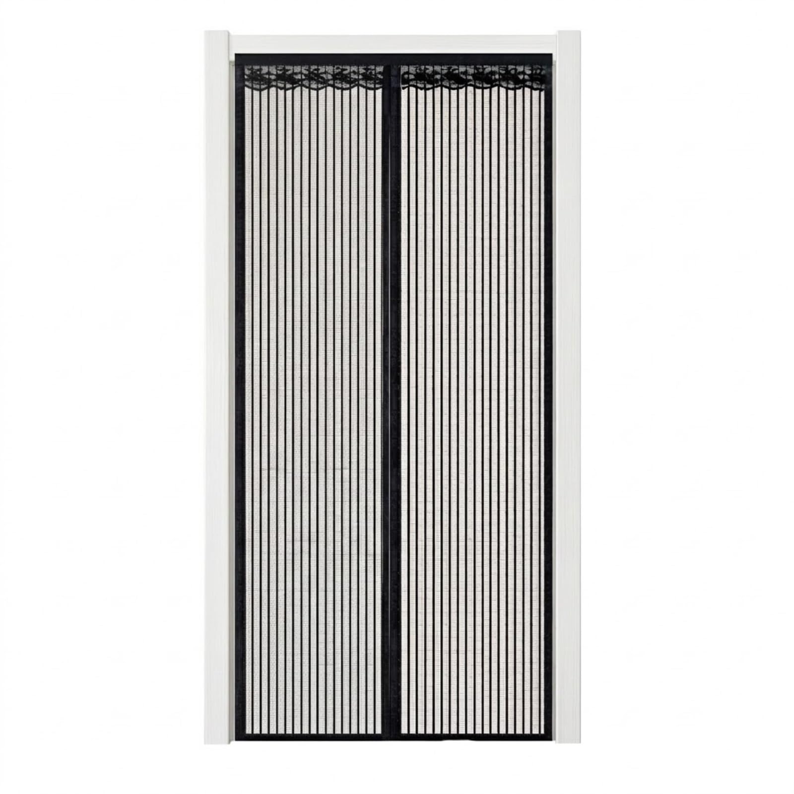 Yqyhnb Black Magnetic Fly Screen Door, Mesh Curtain Magnetic Fly Screen Door, Heavy Duty Fiberglass Mesh Curtain, Easy Fit Patio Door Solution To Stop Flies Lets Fresh Air In(,39X83in(100X210cm))