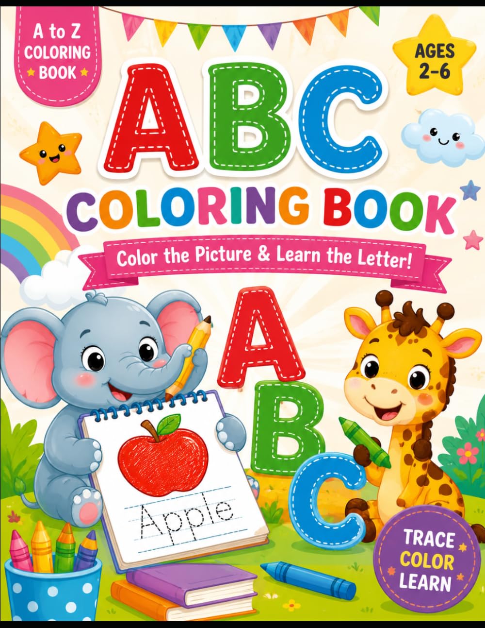 ABC Coloring Book: Color the Picture & Learn the Letter!