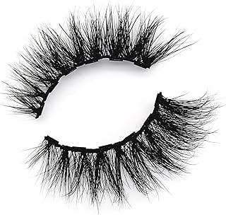 MISSLADY 6-Magnet 18mm 3D Real Mink Magnetic Eyelashes Mink Long Wispy Fluffy Magnetic Lashes Mink (M3D-510, 18mm, 1 Pair without Eyeliner)