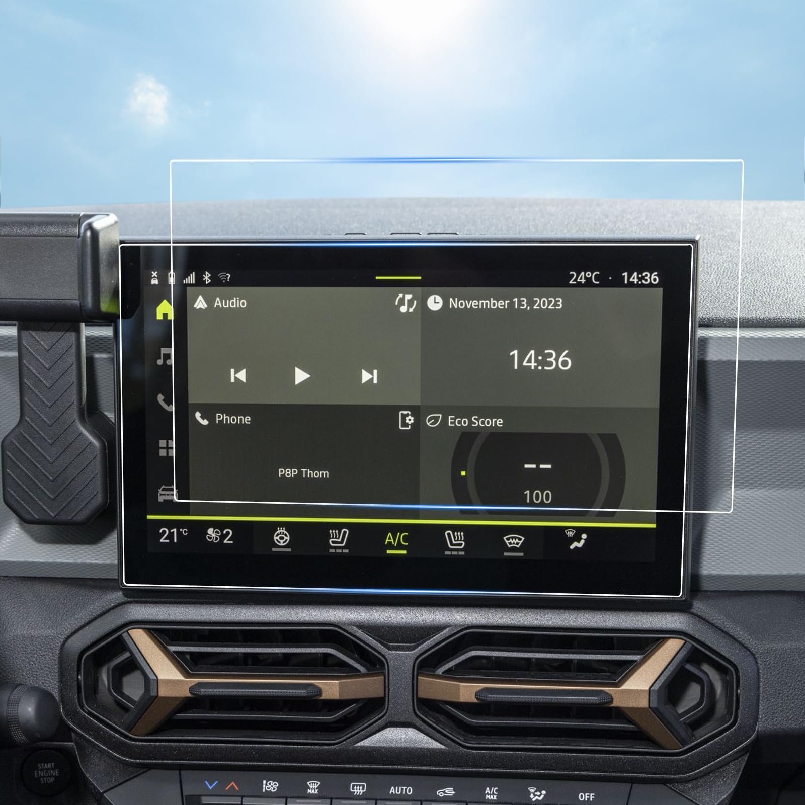 SHAOHAO Folia ochronna na ekran nawigacji GPS PET 6H, kompatybilna z Dacia Duster 3 / Spring EV/Bigster 10,1 cala, 2 sztuki