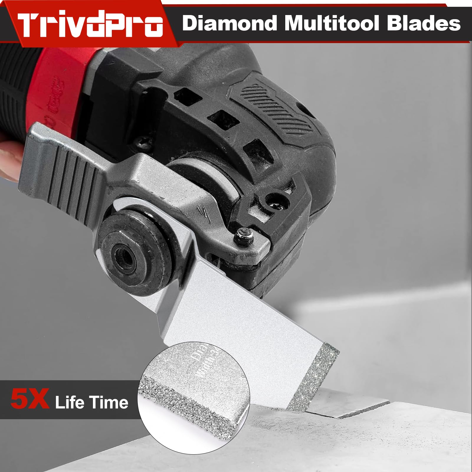 TrivdPro - Herramienta de extracción de lechada para herramienta oscilante, 15 piezas, herramienta de extracción de lechada de carburo, cuchillas oscilantes multiherramienta de diamante para azulejos