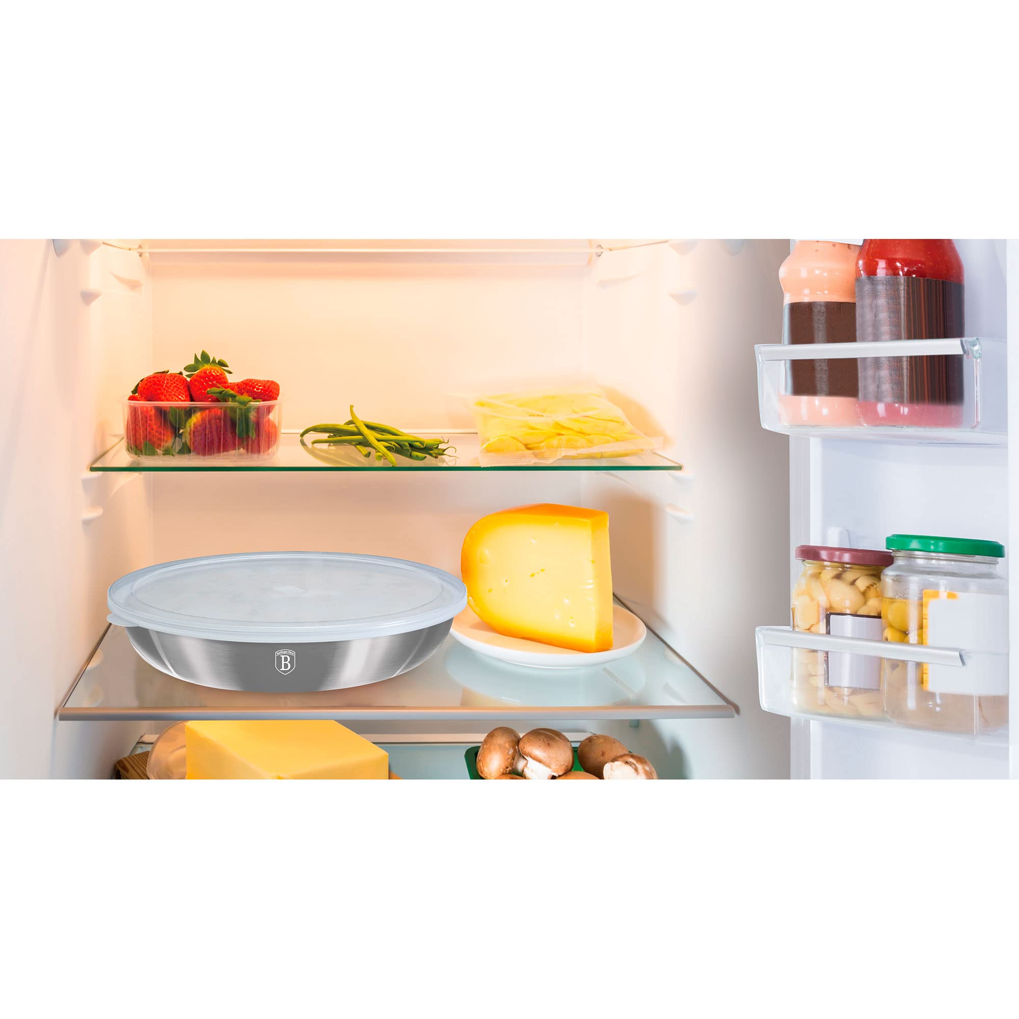 Berlinger Haus Moonlight Batería Cocina Inducción 9 Piezas, Mango Extraíble Intercambiable, Antiadherente sin PFOA, Aluminio, Set Cacerolas y Sartenes, Tapas Cristal + Herméticas, Apilable