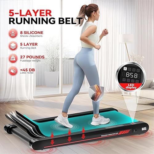 Miniatura 7 de Sperax Walking Treadmill Pad with APP, 3 in 1 Under Desk Treadmill, 400W Low Noise Walking Vibration Pad with Remote Control,Portable Treadmills for