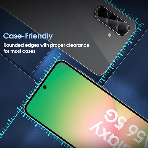 QULLOO Camera Lens Protector for Samsung Galaxy A56 / A36, 3 Pack 9H Grade Shatterproof DurableTempered Glass, Anti-Scratch High Definition Camera Screen Protector, Case Friendly - Transparent