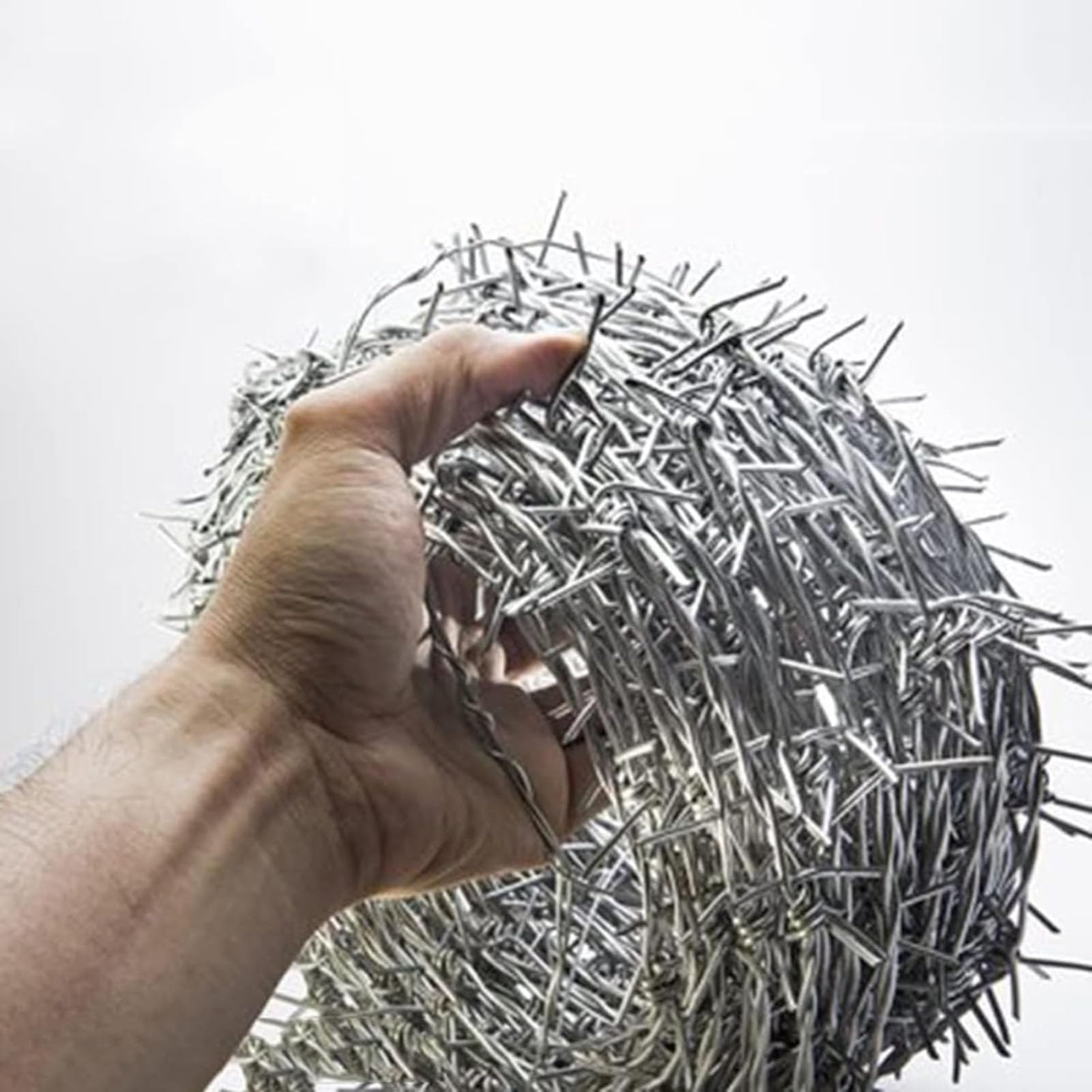 Alambre De Espino, Rollo De Alambre De Púas, 4 Puntas Acero Galvanizado Alambre De Púas Multiusos Rollo De Alambre Práctico y Duradero para Proteger Su Jardín O Patio (200M)