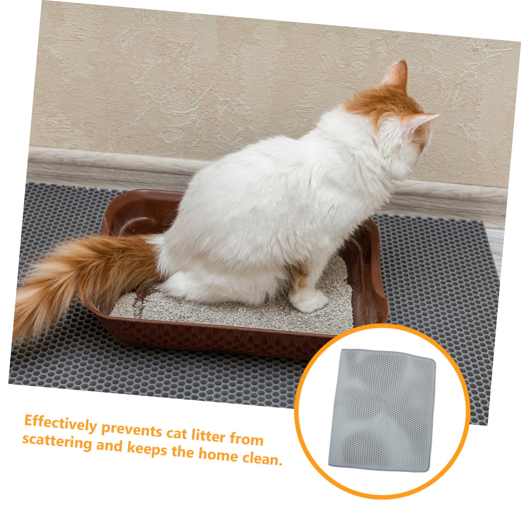 Große Doppellagige Katzenstreu Unterlage 120 X 70cm mit Wabenstruktur aus Eva Urinundurchlässige und Waschbare Katzenmatte für Reise und Zuhause