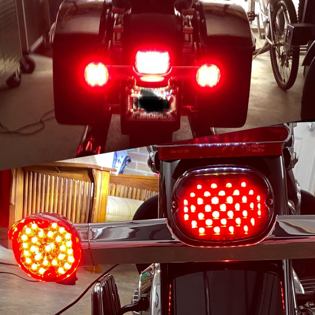 1156 Rear LED Turn Signals, 3 1/4 Inch Flat Motorcycle Brake Taillights for Harley Touring Road King Electra Glide Softail Ultra Classic Ultra Limited - 2Pcs