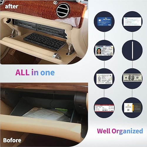 Miniatura 7 de Soporte para registro y seguro de automóvil, soporte de cuero para licencia de seguro y tarjeta de registro para guantera de automóvil, organizador